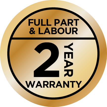 2-year full part & labour warranty on all gas heaters